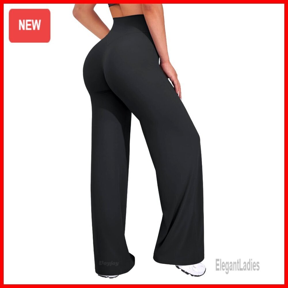 High Waist Straight Leg Pants Stretch Nylon Spandex Casual Sweatpants